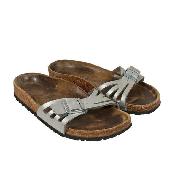BIRKENSTOCK Silver Metallic MOLINA Single‎ Strap Sandals Women's Sz 36 - US L5 - Picture 1 of 10
